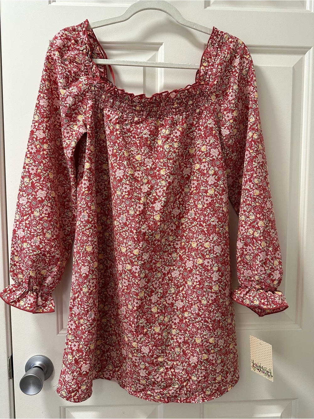 BeBop Floral Smocked Square-Neck Dress